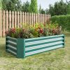 Metal Raised Garden Bed, Rectangle Raised Planter 4×2×1ft for Flowers Plants, Vegetables Herb Veezyo Green