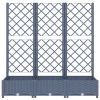 Garden Planter with Trellis Dark Gray 47.2"x15.7"x47.8" PP