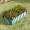 Metal Raised Garden Bed, Rectangle Raised Planter 4×2×1ft for Flowers Plants, Vegetables Herb Veezyo Green
